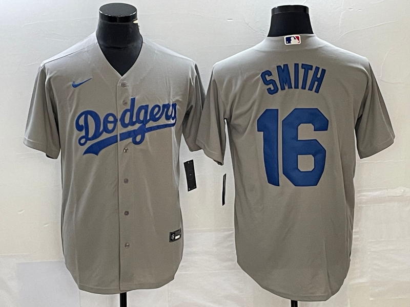 Men's Los Angeles Dodgers Will Smith #16 Gray Jersey